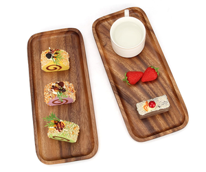 Set of 2pcs Small Rectangular <strong>Wooden</strong> <strong>Tray</strong> Decorative Acacia Wood Appetizer Cheese Platter for Charcuterie Food Bread <strong>Desserts</strong> - Product Image 3