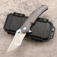 Couteau pliant personnalisé OEM en gros de haute qualité en acier VG-10 avec manche en alliage de titane, couteau utilitaire de cuisine, couteau de survie pour le camping, directement de l'usine