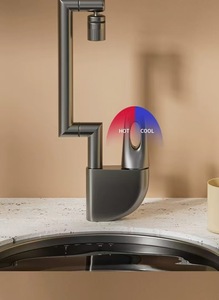 Nuevo Diseño de Grifo de Lavabo de Latón para Agua Fría y Caliente, Grifo Universal con Brazo Mecánico para Lavabo de Baño - Product Image 5