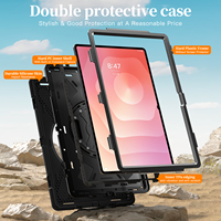Pour Samsung Tab S11 Ultra 14.6 "X930 Accessoire Rotation à 360 degrés Étui de protection antichoc pour tablette avec dragonne