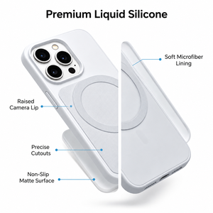 Étui de téléphone magnétique en silicone liquide ultra fin pour 16 Pro Max - Coque de protection au toucher doux, ajustement parfait, anti-rayures - Product Image 5