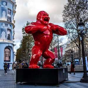 Figurine de film de gorille en colère K484 Sculpture City Square Urban Landmark Shopping Mall Zone commerciale FRP 3D Vivid Animal Ornaments - Product Image 5