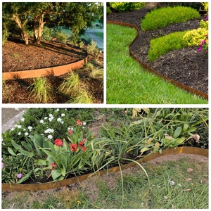 Bordure de paysage en acier corten personnalisée Bordure corten en métal Finish14-Gauge patinée par la <span class=keywords><strong>rouille</strong></span> Bordure pour pelouse et cour - Product Image 6