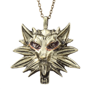 Portachiavi Vintage The <span class=keywords><strong>Witcher</strong></span> <span class=keywords><strong>3</strong></span> con Ciondolo a Testa di Lupo in Lega di Zinco, Vendita Diretta dal Produttore - Product Image 3