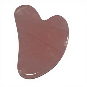 Rose Quartz Guasha Board Heart Shape Facial <b>Massage</b> Stone Natural Crystal <b>Tool</b> - Product Image 1