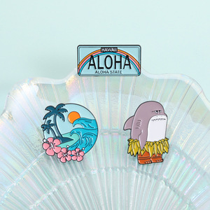 Broche de Moda con Diseño de Dibujos Animados de Hawái, Insignia de Aleación para Viajes de Verano a la Playa, Pin de Esmalte <span class=keywords><strong>Aloha</strong></span> para <span class=keywords><strong>Surf</strong></span> - Product Image 3