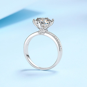 Anillo Geométrico <span class=keywords><strong>de</strong></span> Plata <span class=keywords><strong>de</strong></span> Ley S925 con Moissanita Color D para Mujer, Chapado en Oro Pt950, Lujoso Anillo <span class=keywords><strong>de</strong></span> Compromiso con Soporte Vacío para <span class=keywords><strong>Diamante</strong></span>, Directo <span class=keywords><strong>de</strong></span> Fábrica - Product Image 2