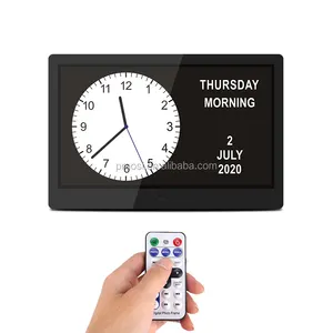 Pros Wifi Digital Calendar Alarm Day Clock 10" IPS Large Screen Display Version Day Clock Extra Function Play Video Music Photo