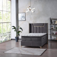 Lit d'hôtel en tissu de style moderne en bois de rose massif, couleur personnalisée, avec serrure de sécurité, disponible en tailles simple, double, king, super king, queen et sur mesure