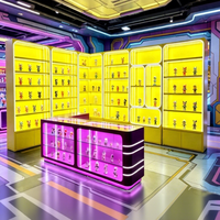 Vitrine d'animation avec peinture effet cuivre et éclairage LED pour jeux vidéo, machines à poupées, magasins et présentoirs de points de fidélité