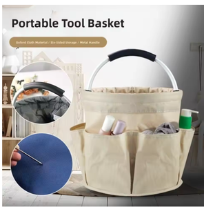 Sac à outils de jardin multi-poches pliable avec poignée, panier de pique-nique pliable, grande capacité, multifonction, seau à outils - Product Image 2