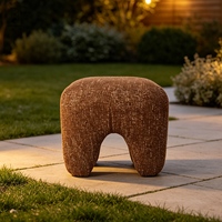 Pouf ottoman Jacquard - Repose-pieds géométrique à 4 pieds - Tabouret texturé en tissu tweed pour canapé de luxe