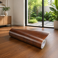 Papel Tapiz Autoadhesivo con Diseño de Rejilla de Madera Moderna, Película de Vinilo de PVC Impermeable y Removible