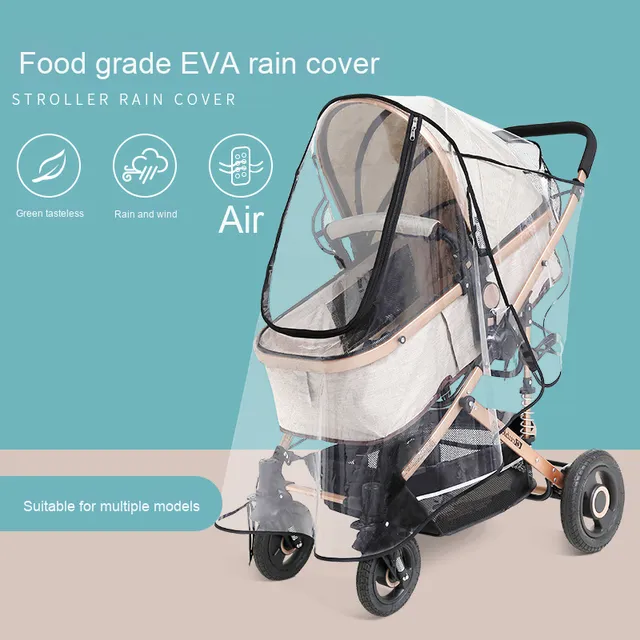 Factory Direct All-Season Transparent Windproof Weather Shield Rain Cover for Universal Baby Stroller Baby Car Seats Accessories