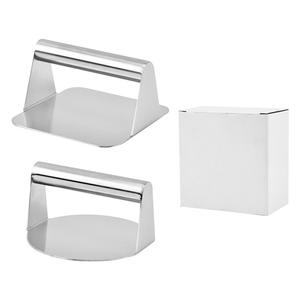 Prensa de hamburguesa de bistec de carne de forma personalizada Prensa de hamburguesa de <span class=keywords><strong>plancha</strong></span> fundida rectangular Prensa de hamburguesa de acero inoxidable <span class=keywords><strong>Smash</strong></span> Bacon - Product Image 1