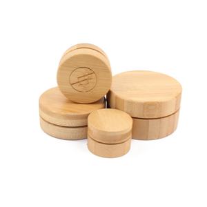 Imballaggio cosmetico barattolo di latta in metallo barattolo di bambù in alluminio coperchio in bambù rivestito BP-019T - Product Image 6