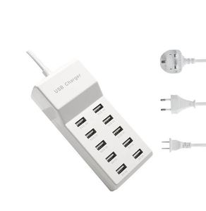 High-Speed 10-USB QC2.0 Quick Charger Desktop Wall <b>Adapter</b> with 5V/2.4A Output Short Circuit Protection for Mobile Phones - Product Image 2