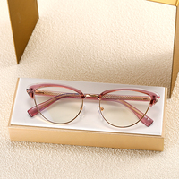 MS 81096 mujeres TR90 + Metal ojo de gato marco óptico pantalla personalizada fotocromática Anti-Luz Azul gafas diseño de moda
