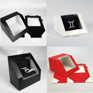 豪华定制印刷标志可折叠棒球帽包装盒纸红色圣诞礼帽包装盒 - Product Image 6