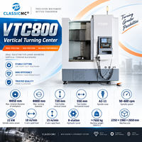 Tour vertical CNC VTC800 à colonne unique, tourelle hydraulique à 8 postes, 6500 kg, pour l'usinage de grandes moules, de pièces marines et d'éléments éoliens