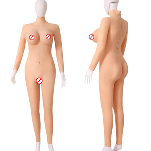 Combinaison intégrale en silicone pour femme avec poitrine réaliste taille E et gros seins, pour travestis, cosplay, body shaper, transformation complète - Product Image 2