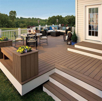 Oushe intérieur pvc wpc bois extérieur revêtement de sol composite kit de terrasse co extrusion dalles de terrasse