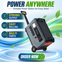 Batterie LiFePO4 de grande capacité 3600Wh, charge rapide AC MPPT, station solaire portable, fonction UPS pour la maison, le camping en plein air, l'utilisation en voiture