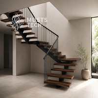 Escalier mono-à-capillaire sur mesure, de conception architecturale minimaliste et d'ingénierie de précision, pour résidence de luxe