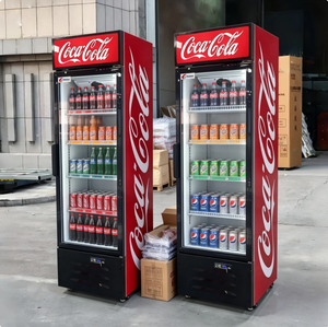 Réfrigérateur-congélateur commercial à refroidissement direct, vitrine réfrigérée en verre trempé avec éclairage LED pour boissons - Product Image 1