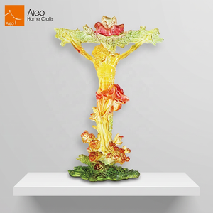 Figuras de la Cruz de Jesús Ecológicas, Imitación de Cobre con Acabado en Marfil, Poliresina Transparente, Diferentes Colores, Estilo Budista - Product Image 3