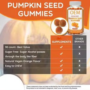 OEM Private Label <strong>Sugar</strong>-free Pumpkin Seed Oil Gummies <strong>Vitamins</strong> for Adults <strong>Hair</strong> Growth Youthful Skin Prostate Health Customizable - Product Image 3