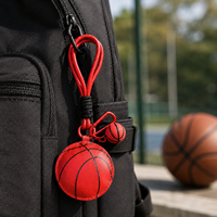 Porte-monnaie porte-clés ballon de sport avec dragonne, mini pochette pour football, basketball, baseball, logo personnalisé, vente en gros, OEM