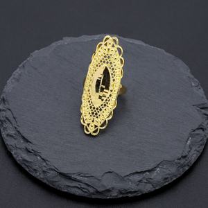 JXX Wholesale Price Unique Design 24K Gold Plated Brass <b>Rings</b> <b>Arabic</b> Style Trendy Jewelry for Women for Engagement or Party - Product Image 3