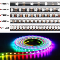 Bande lumineuse LED RGB WS2812B SMD 5050 flexible pour la décoration de la maison, les fêtes et l'éclairage commercial