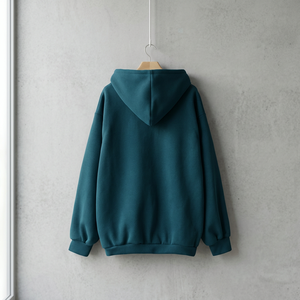 Wholesale Men's Black Fleece <b>Waterproof</b> Breathable Solid Hip Hop Hoodie Zipper-Up Custom Print 100% Cotton Winter Direct Factory - Product Image 3