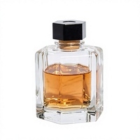 Bouteille diffuseur de parfum hexagonale géométrique en verre transparent de 1000 ml, vide, à facettes, avec bouchon noir, pour décoration de boutique