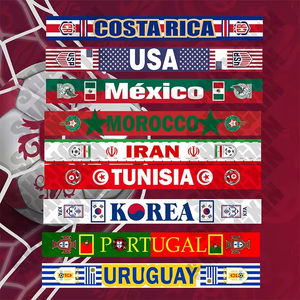 ผ้าพันคอแฟนฟุตบอลพิมพ์ลายดิจิตอลผ้าซาตินถักแบบกำหนดเองสำหรับฤดูใบไม้ผลิสำหรับผู้ชาย - Product Image 1