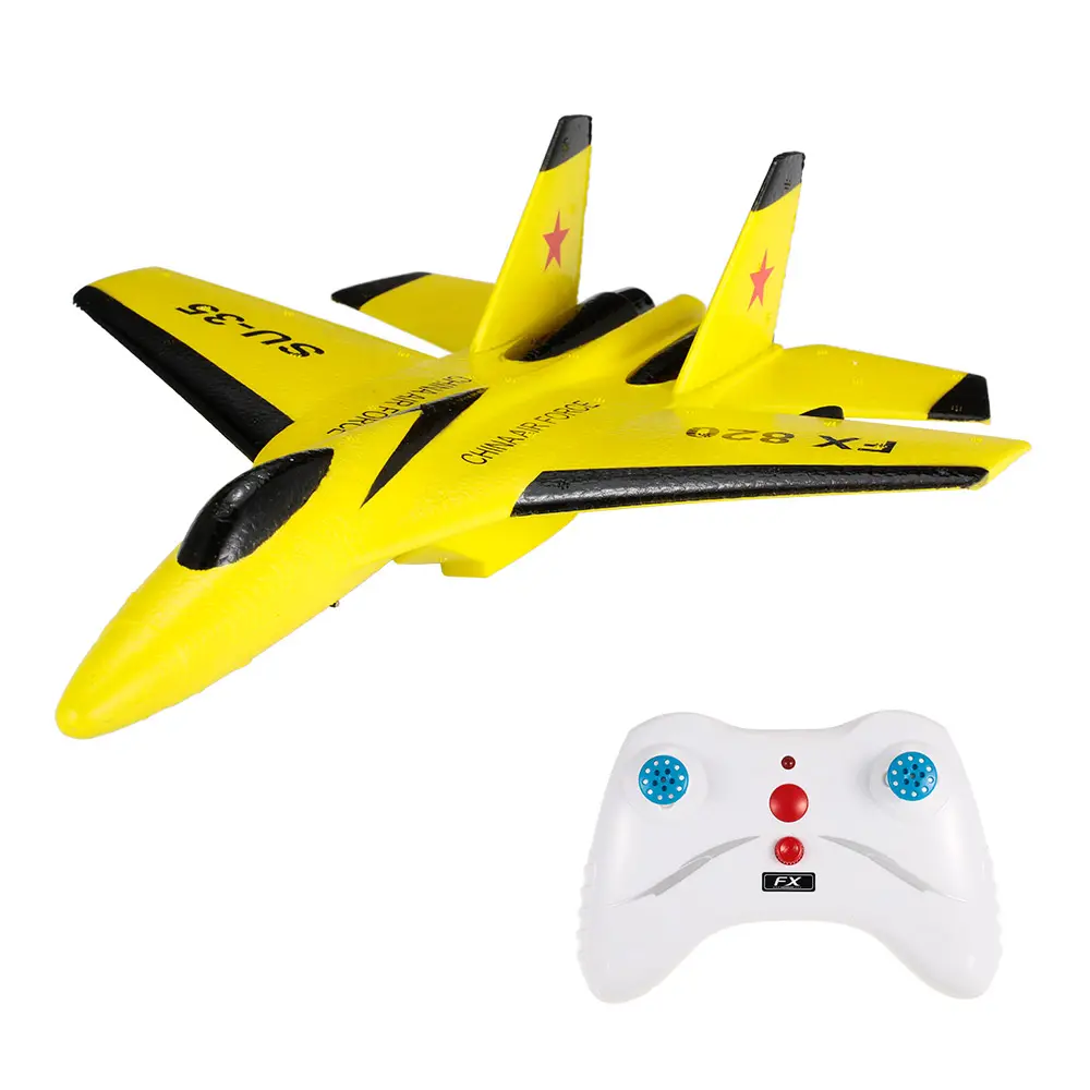 Avião de brinquedo infantil, FX-820 SU-35 rc, 4 direcionais, asa fixa, 2ch, 2.4g, controle remoto, micro aeronaves internas, epp, venda imperdível