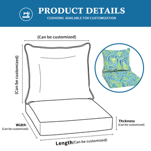 迅速発送 カスタムプリント 2ピース アウトドアクッションセット まとめ買い 布製ランバーピロー＆シートクッション ソファクッション - Product Image 6