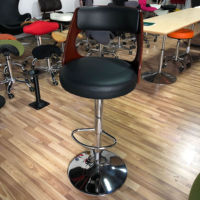 Chaise à la mode de tabouret de bar de dossier de contreplaqué/tabouret de bar réglable en métal HY2027H