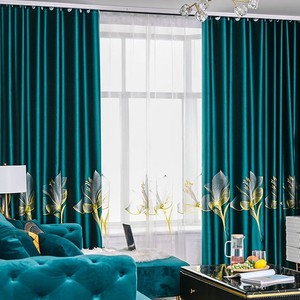 <span class=keywords><strong>Tende</strong></span> Oscuranti di Lusso in Tessuto Damasco di Poliestere Pronte all'Uso con Ricamo a Onda di Giglio per Soggiorno, Qualità all'Ingrosso LATAM - Product Image 1