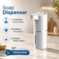 Distributeur de savon rechargeable USB mural sans contact à pompe, pour cuisine, buanderie, extérieur et voiture
