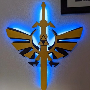 Lámpara de Pared LED 3D de <span class=keywords><strong>Anime</strong></span> <span class=keywords><strong>Zelda</strong></span>, Diseño de Espada, Luz Nocturna para Dormitorio Infantil, 16 Colores, Control Remoto, Decorativa, de Plástico para Colgar en la Pared - Product Image 1