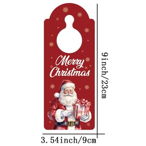 Christmas <strong>Art</strong> <strong>Paper</strong> Door Hanging Card Santa Claus Door Sign Doorknob Ornament Recyclable Party Scene Decoration 100pcs - Product Image 4