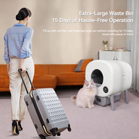 Bac à litière autonettoyant pour chat 65L, toilette automatique intelligente pour chat avec contrôle par application, anti-éclaboussures, nettoyage à une touche pour chats d'intérieur