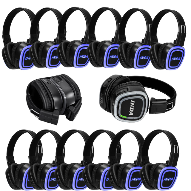 RF890 Silent Disco Headphones for Wellness & Yoga | 500M Long Range UHF Wireless System with Transmitter Kit