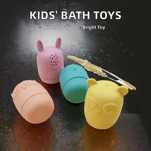 Colorful Silicone Animal Bath Toys for Kids Water <b>Spraying</b> Tool <b>Set</b> Squirting Feature Safe Baby Shower Refrigerator Usage Toys - Product Image 2