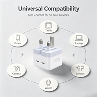 Nouveau produit 2026 Chargeurs adaptateurs double Type-C 50W Prise pliable Chargeur rapide universel pour Samsung/Iphone/Android