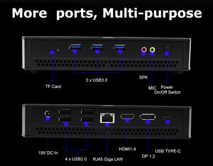 Eglobal Nuevo Mini PC de Escritorio <span class=keywords><strong>AMD</strong></span> <span class=keywords><strong>Ryzen</strong></span> <span class=keywords><strong>5</strong></span>/7 de 8 Núcleos, 2x SSD M.2, 64 GB de RAM, 7 Puertos USB, 3 Puertos de Pantalla, Win10 para Juegos, Enchufe Australiano - Product Image 3