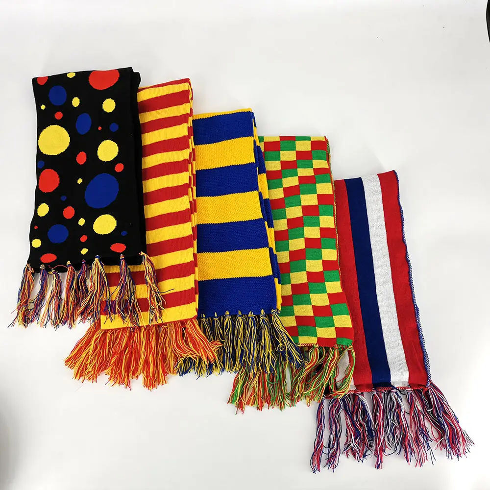 2021 Hot Sale warm Red Yellow Stripes Double Knitting scarf, scarf for women custom winter scarf